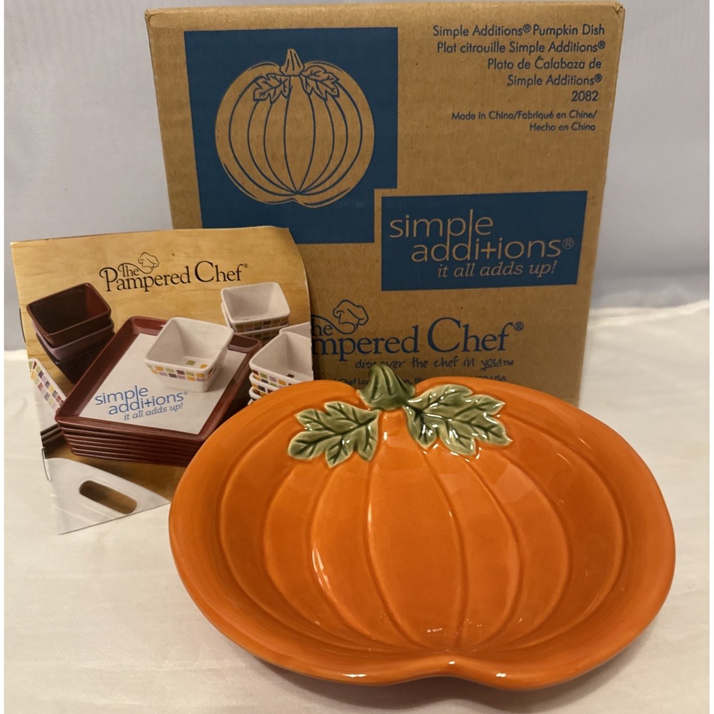 NEW‎ Pampered Chef Simple Additions Pumpkin Dish Fall Thanksgiving